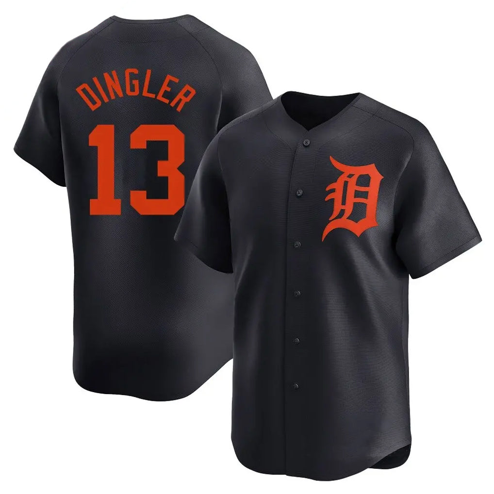 D.Tigers #13 Dillon Dingler Player Navy Home Limited Fdoa Stitched Jerseys