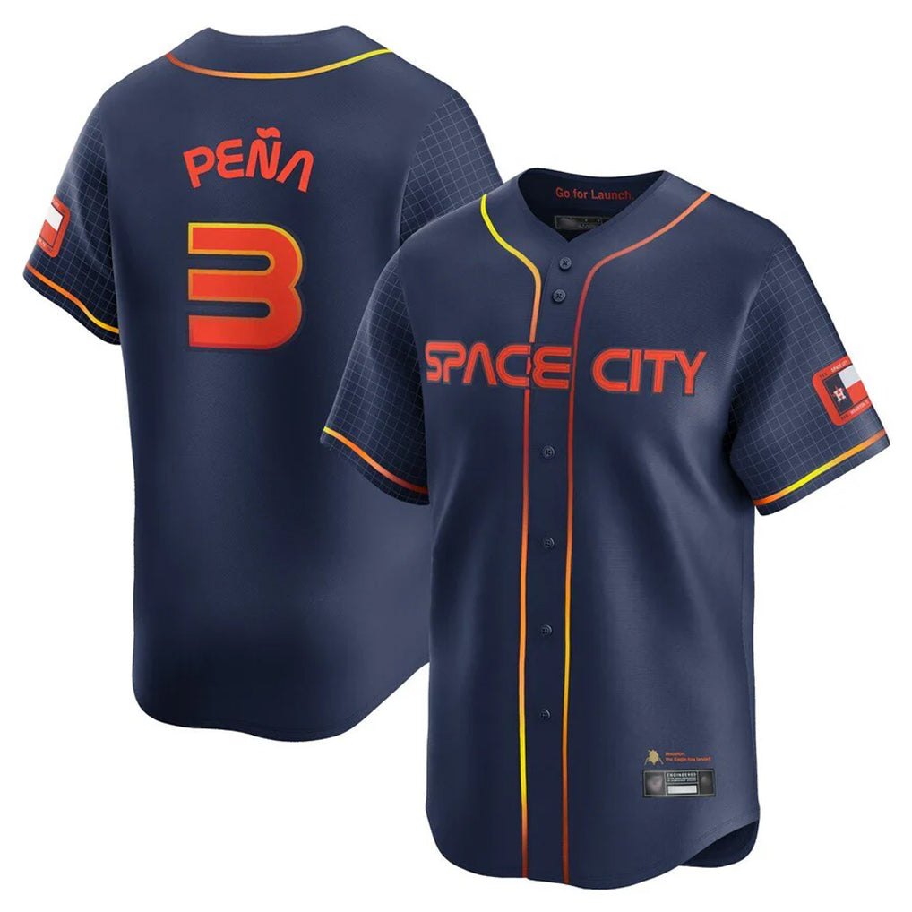 H.Astros #3 Jeremy Pe?a Player Navy City Connect Home Limited Fdoa Stitched Jerseys