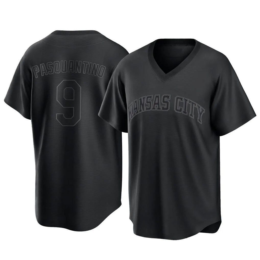 KC.Royals #9 Vinnie Pasquantino Player Black Fashion Game Fdoa Stitched Jerseys