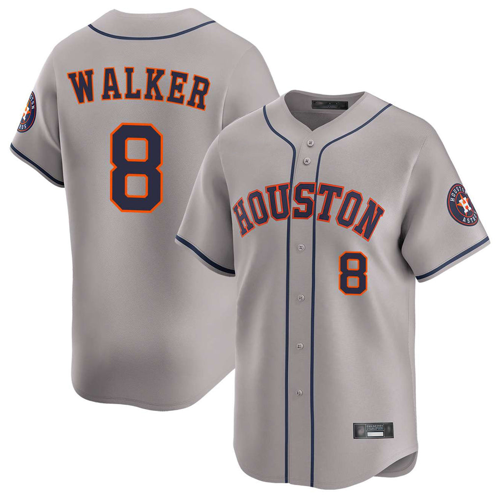 H.Astros #8 Christian Walker Player Gray Home Limited Fdoa Stitched Jerseys