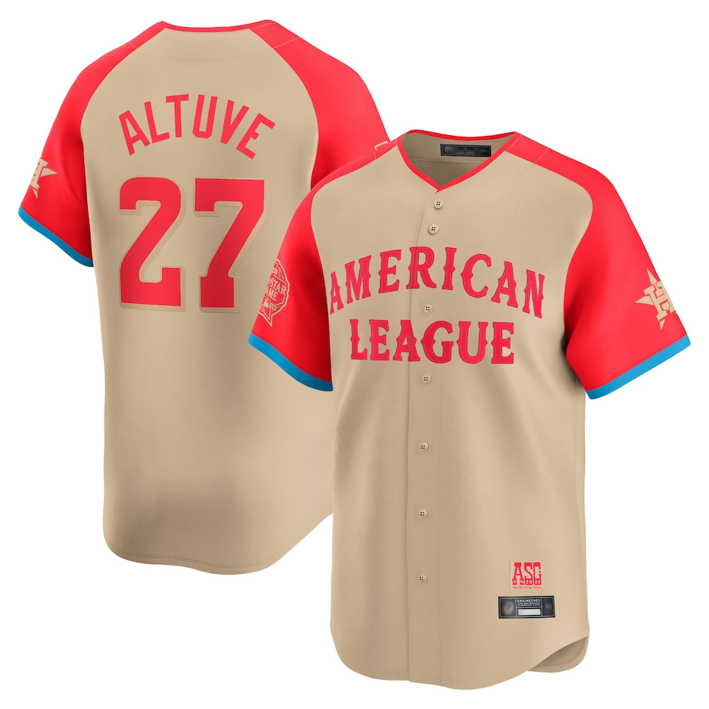 H.Astros #27 Jose Altuve Player Cream American League All-Star Game Limited Fdoa Stitched Jerseys