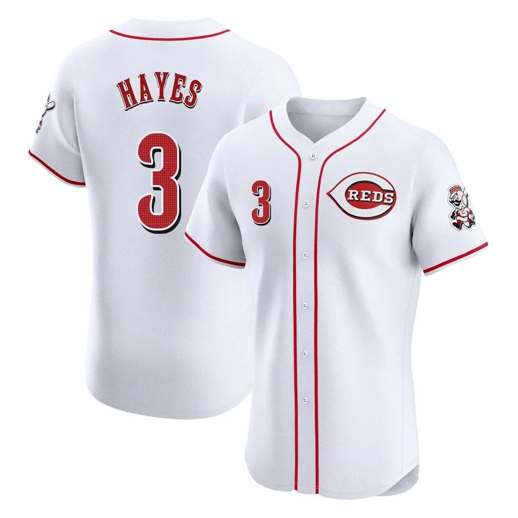 C.Reds #3 Ke'Bryan Hayes Player White Limited Elite Home Fdoa Stitched Jerseys