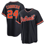D.Tigers #24 Miguel Cabrera Player Navy Home Game Fdoa Stitched Jerseys