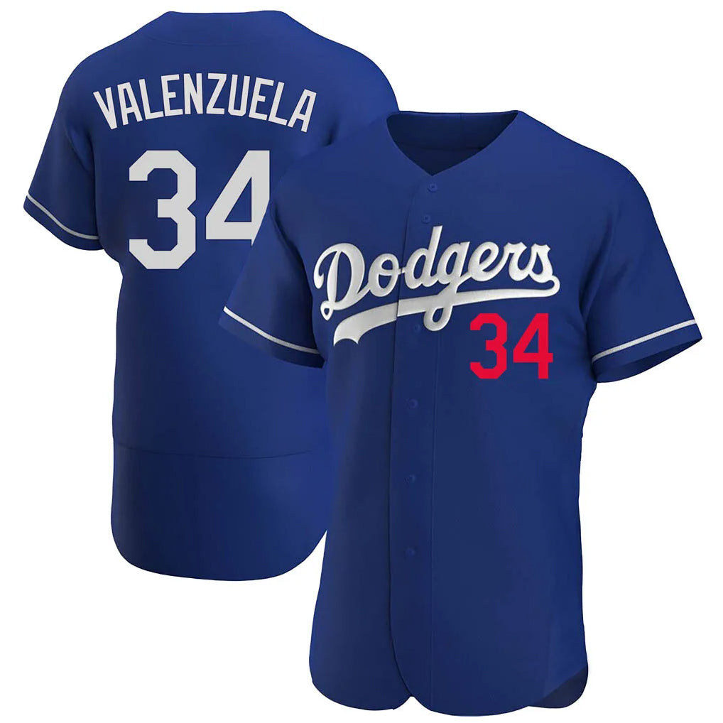 LA.Dodgers #34 Fernando Valenzuela Player Royal Limited Elite Home Fdoa Stitched Jerseys