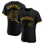 C.Rockies #49 Antonio Senzatela Player Black Snake Skin City Limited Elite Home Fdoa Stitched Jerseys