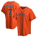 H.Astros #7 Craig Biggio Player Orange Home Game Fdoa Stitched Jerseys