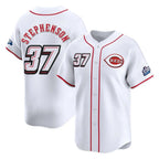 C.Reds #37 Tyler Stephenson Player White Speedway Classic Home Limited Fdoa Stitched Jerseys