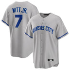 KC.Royals #7 Bobby Witt Jr. Player Gray Game Home Fdoa Stitched Jerseys