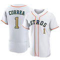 H.Astros #1 Carlos Correa Player Gold Collection Limited Elite Home Fdoa Stitched Jerseys