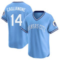 KC.Royals #14 Jac Caglianone Player Light Blue Limited Throwback Cooperstown Collection T-shirt Fdoa Stitched Jerseys
