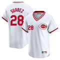 C.Reds #28 Eugenio Su¨¢rez Player White Cooperstown Collection Limited T-shirt Home Fdoa Stitched Jerseys