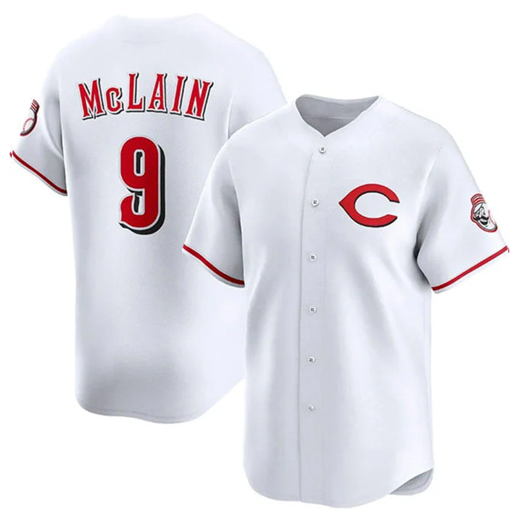 C.Reds #9 Matt McLain Player White Limited Home Fdoa Stitched Jerseys