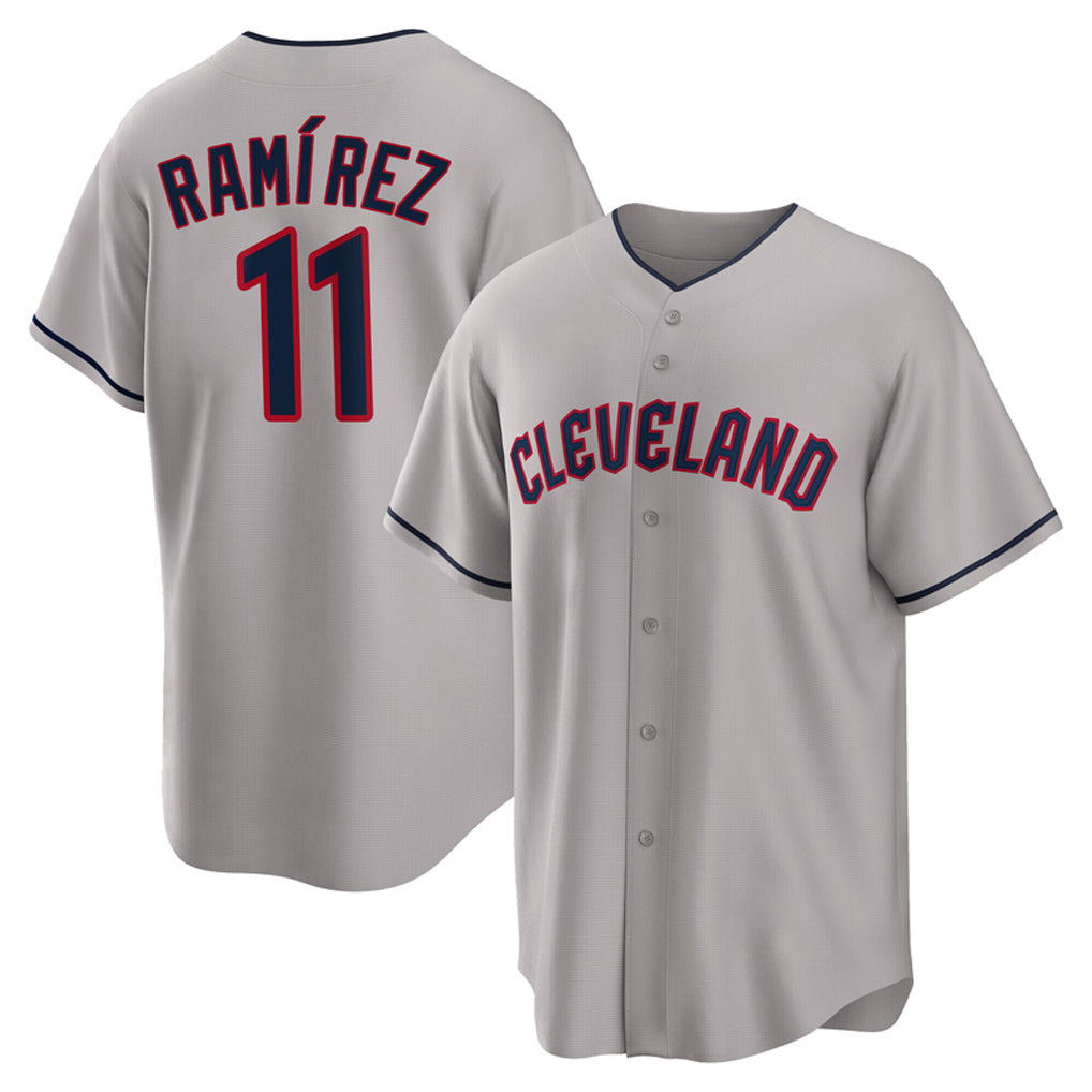 C.Guardians #11 Jose Ramirez Player Gray Game Home Fdoa Stitched Jerseys