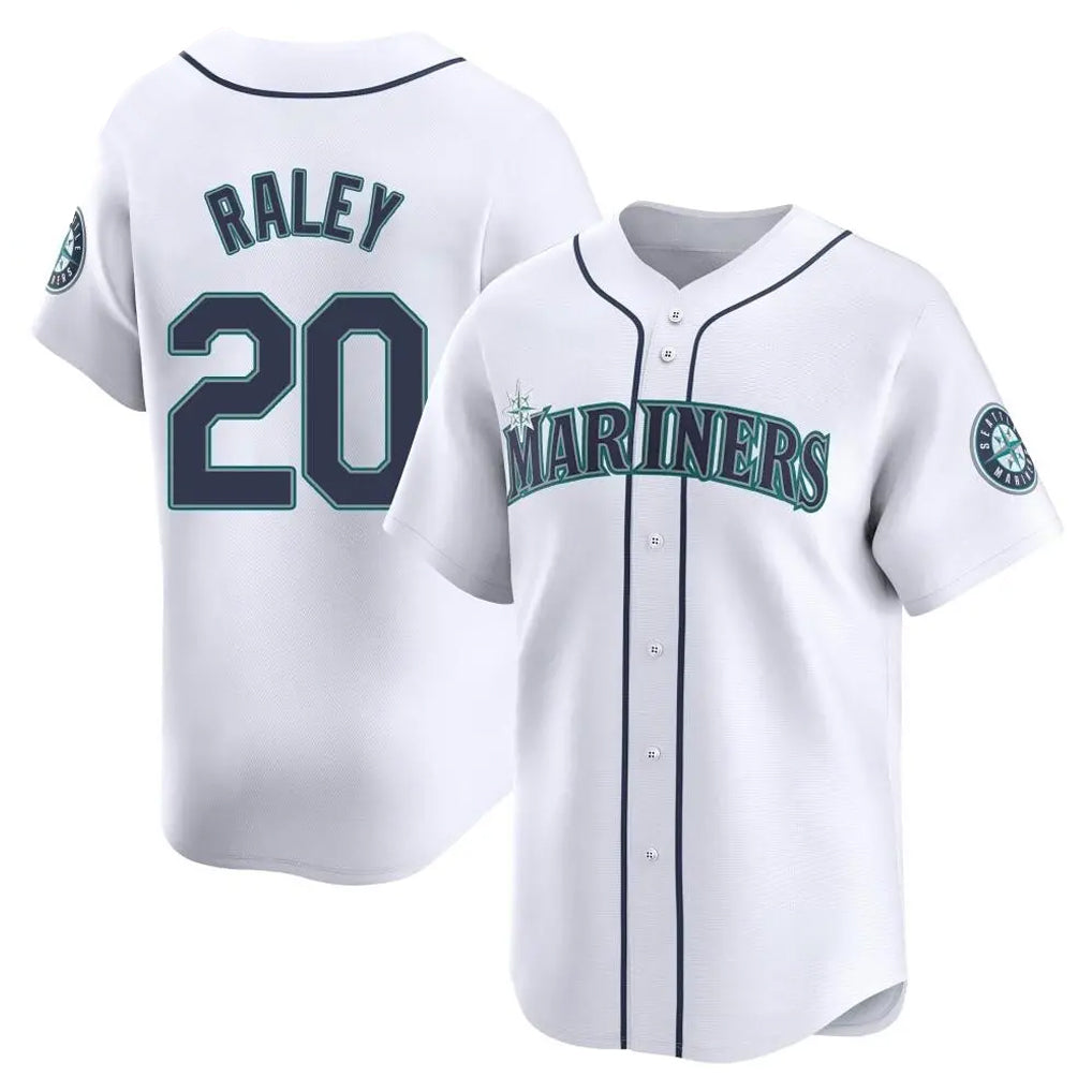 S.Mariners #20 Luke Raley Player White Home Limited Fdoa Stitched Jerseys