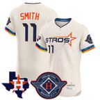 H.Astros #11 Cam Smith Player Cream City Connect Texas Patch Vapor Premier Limited Elite Home Fdoa Stitched Jerseys