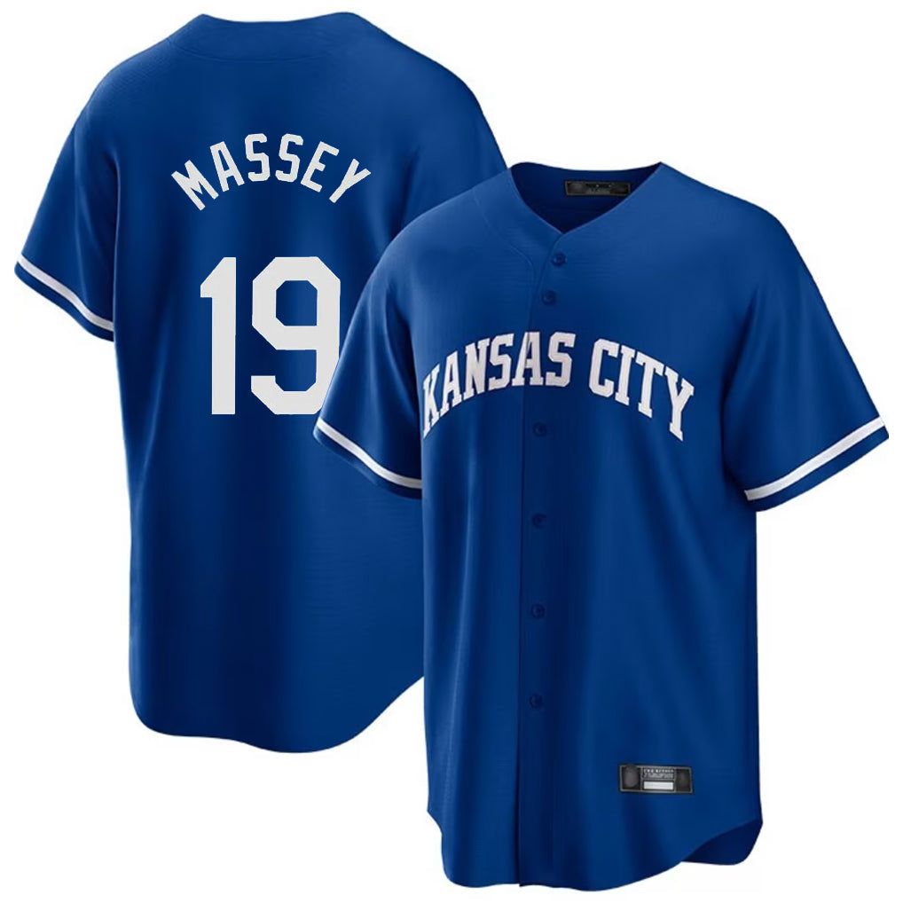 KC.Royals #19 Michael Massey Player Royal Game Home Fdoa Stitched Jerseys