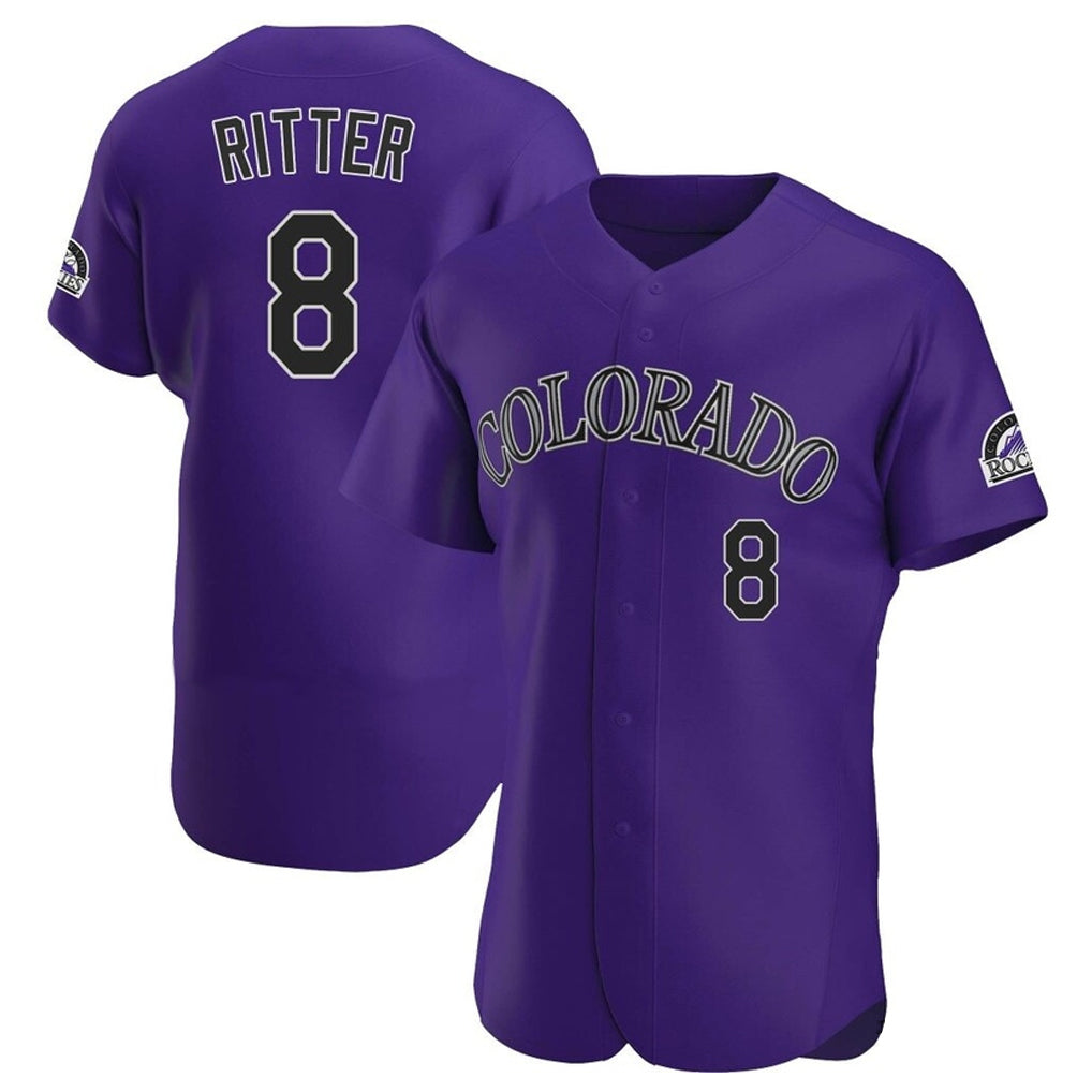 C.Rockies #8 Ryan Ritter Player Purple Limited Elite Home Fdoa Stitched Jerseys