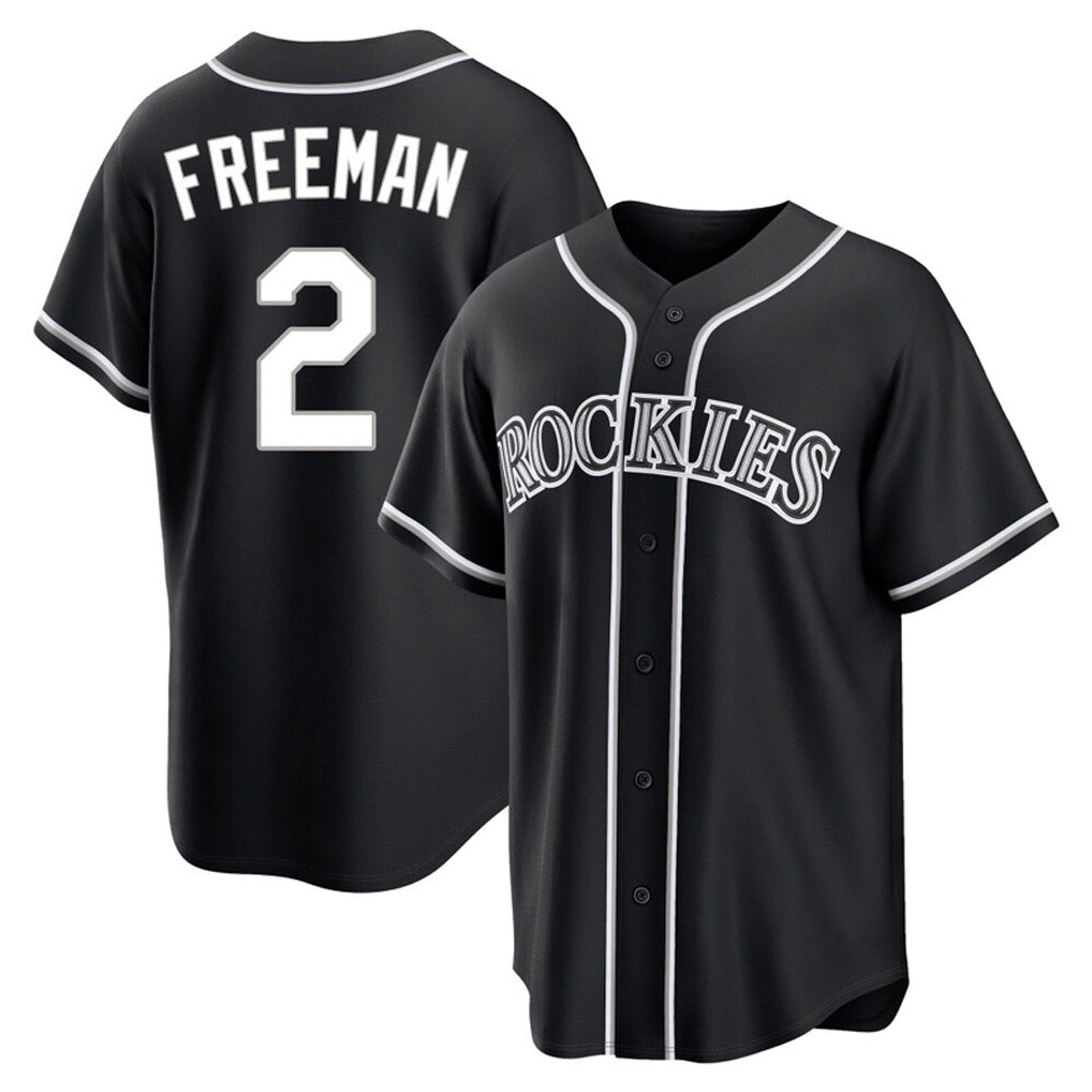 C.Rockies #2 Tyler Freeman Player Black Fashion Out Home Game Fdoa Stitched Jerseys