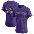 C.Rockies #22 Mickey Moniak Player Purple Limited Elite Home Fdoa Stitched Jerseys
