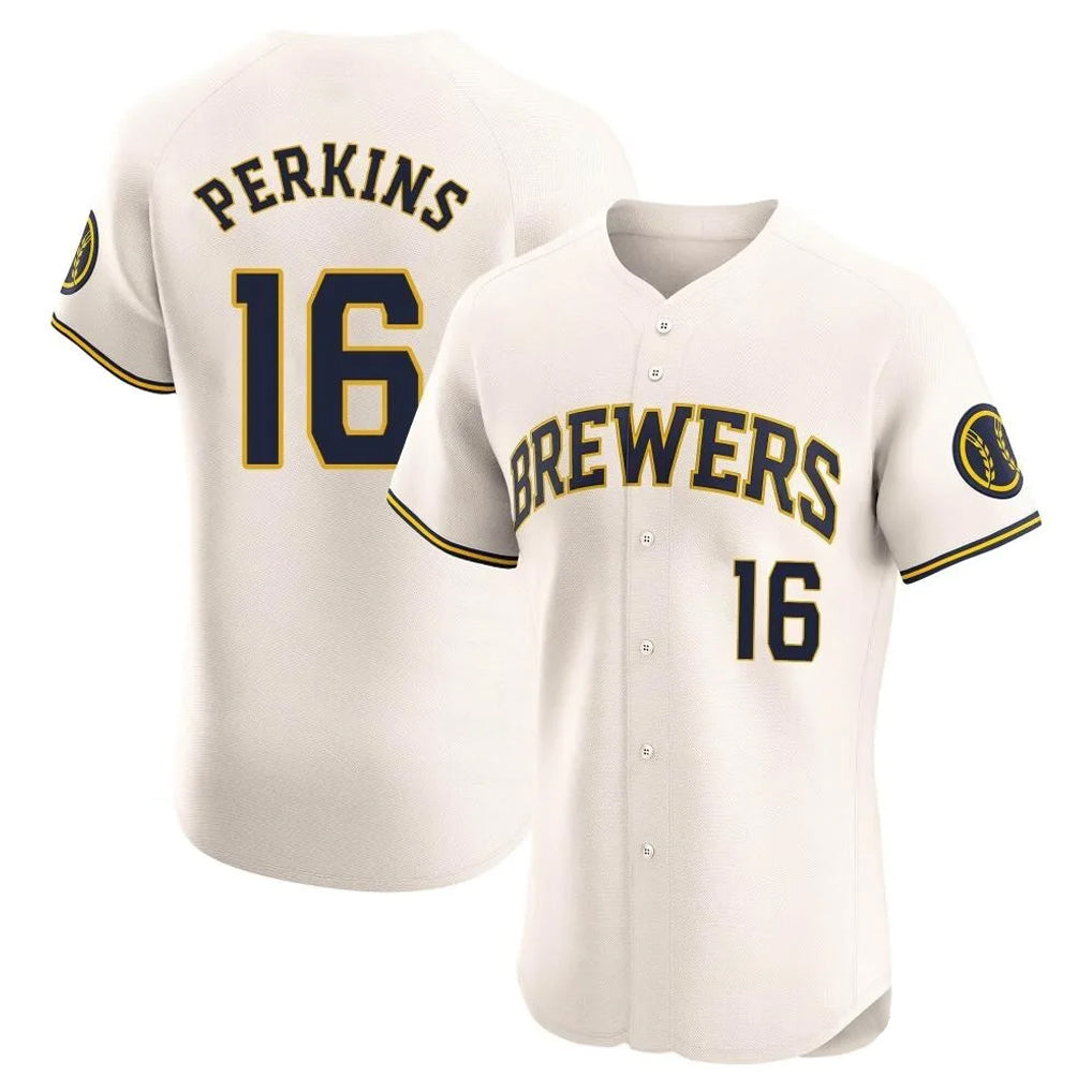 M.Brewers #16 Blake Perkins Player Cream Home Limited Elite Fdoa Stitched Jerseys