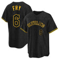 C.Guardians #6 David Fry Player Black Snake Skin City Home Game Fdoa Stitched Jerseys