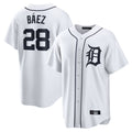 D.Tigers #28 Javier B¨¢ez Player White Home Game Fdoa Stitched Jerseys