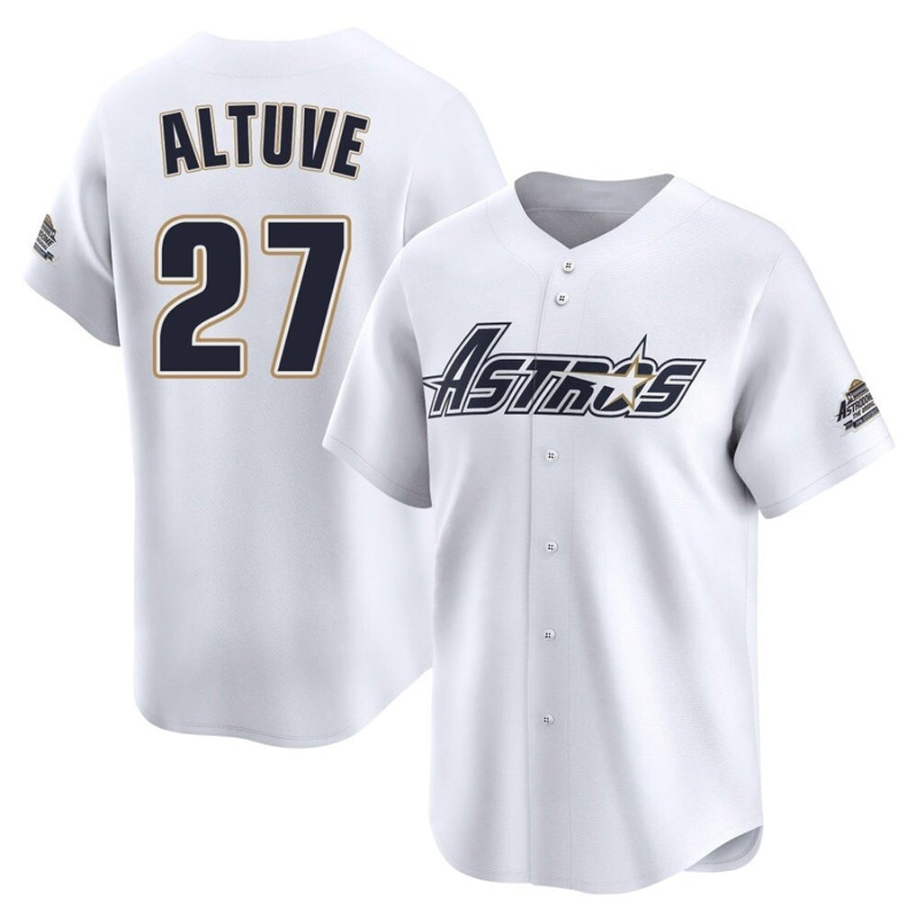 H.Astros #27 Jose Altuve Player White Throwback Cooperstown Collection Limited Fdoa Stitched Jerseys
