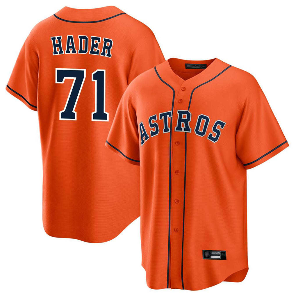 H.Astros #71 Josh Hader Player Orange Home Game Fdoa Stitched Jerseys