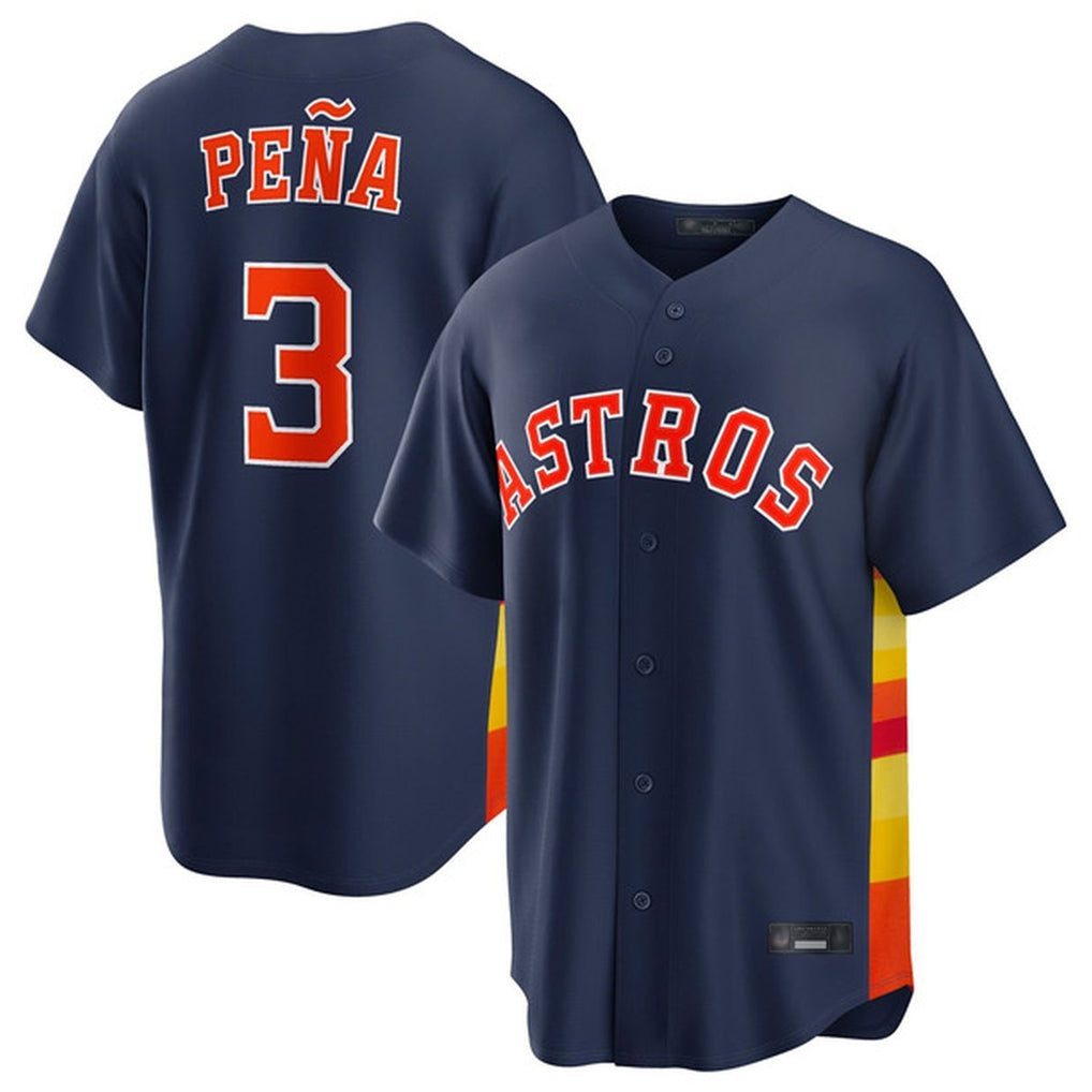 H.Astros #3 Jeremy Pe?a Player Navy Home Game Fdoa Stitched Jerseys