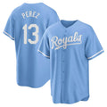 KC.Royals #13 Salvador Perez Player Light Blue Home Game Fdoa Stitched Jerseys
