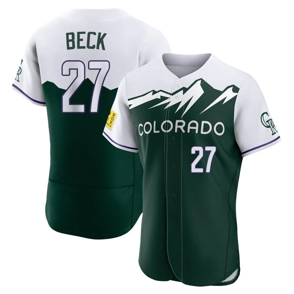 C.Rockies #27 Jordan Beck Player Green City Connect Limited Elite Home Fdoa Stitched Jerseys