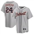 D.Tigers #24 Miguel Cabrera Player Gray Home Game Fdoa Stitched Jerseys
