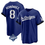 LA.Dodgers #8 Enrique Hern¨¢ndez Player Royal World Series Meet City Connect Home Game Fdoa Stitched Jerseys