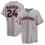 C.Guardians #24 Triston McKenzie Player Gray Game Home Fdoa Stitched Jerseys