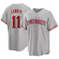 C.Reds #11 Barry Larkin Player Gray Home Game Fdoa Stitched Jerseys