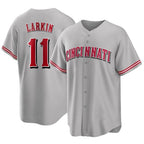 C.Reds #11 Barry Larkin Player Gray Home Game Fdoa Stitched Jerseys