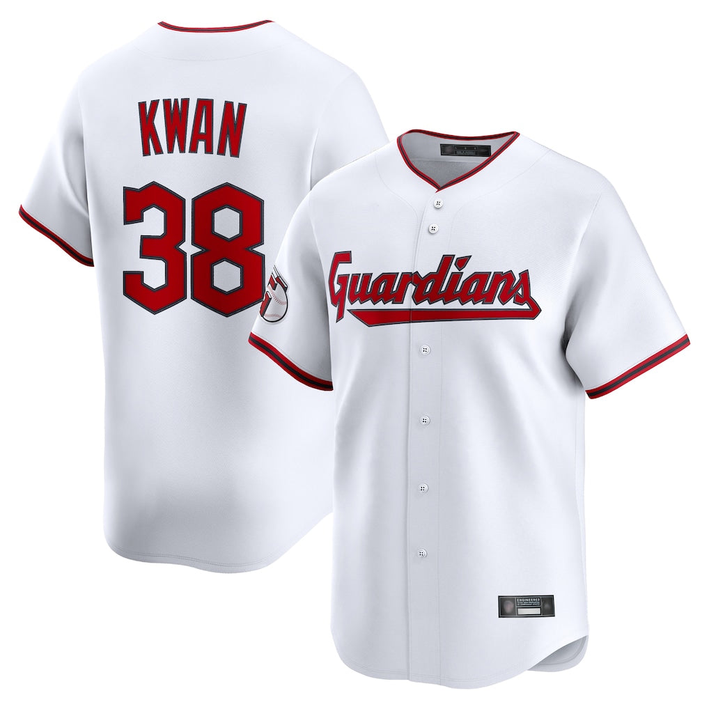 C.Guardians #38 Steven Kwan Player White Limited Home Game Fdoa Stitched Jerseys