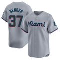 M.Marlins #37 Anthony Bender Player Gray Home Limited Fdoa Stitched Jerseys