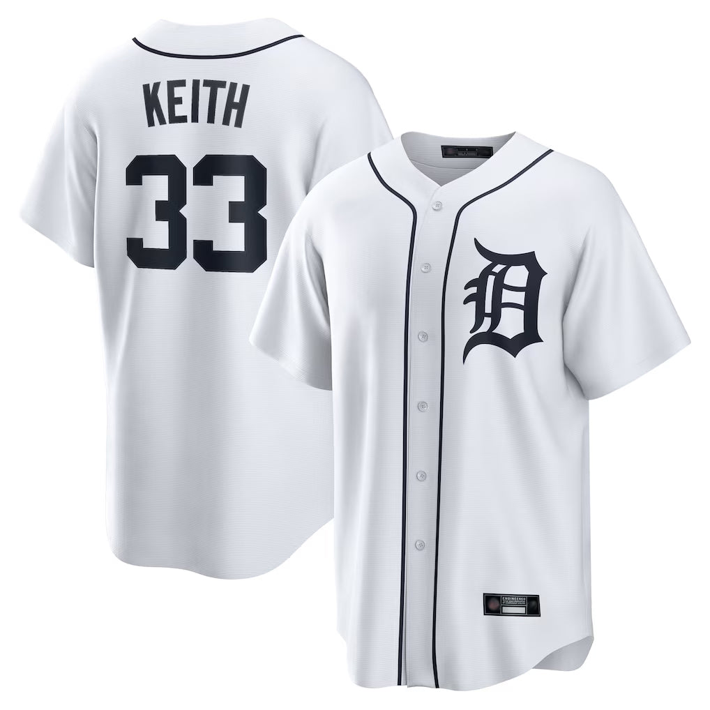 D.Tigers #33 Colt Keith Player White Home Game Fdoa Stitched Jerseys