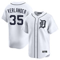 D.Tigers #35 Justin Verlander Player White Home Limited Fdoa Stitched Jerseys