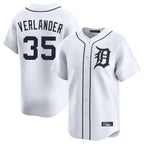D.Tigers #35 Justin Verlander Player White Home Limited Fdoa Stitched Jerseys