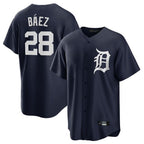 D.Tigers #28 Javier B¨¢ez Player Navy Game Home Fdoa Stitched Jerseys