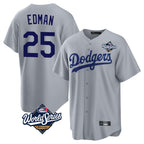 LA.Dodgers #25 Tommy Edman Player Gray World Series Game Fdoa Stitched Jerseys