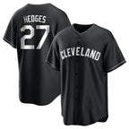 C.Guardians #27 Austin Hedges Player Black Home Game Fdoa Stitched Jerseys