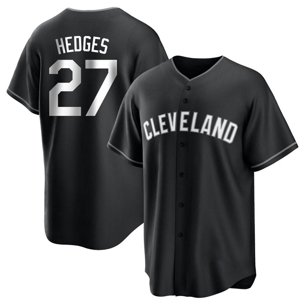 C.Guardians #27 Austin Hedges Player Black Home Game Fdoa Stitched Jerseys
