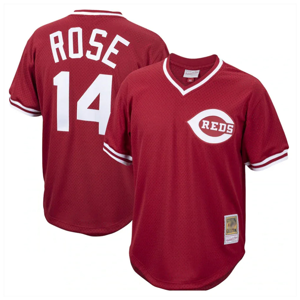 C.Reds #14 Pete Rose Player Red Throwback Cooperstown Collection Limited T-shirt Fdoa Stitched Jerseys