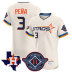 H.Astros #3 Jeremy Pe?a Player Cream City Connect Texas Patch Vapor Premier Limited Elite Home Fdoa Stitched Jerseys