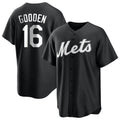 NY.Mets #16 Dwight Gooden Player Black Home Game Fdoa Stitched Jerseys