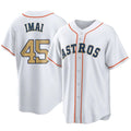 H.Astros #45 Tatsuya Imai Player Gold Collection Game Home Fdoa Stitched Jerseys