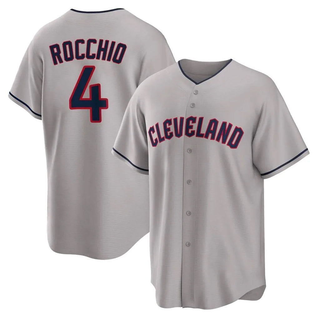 C.Guardians #4 Brayan Rocchio Player Gray Game Home Fdoa Stitched Jerseys